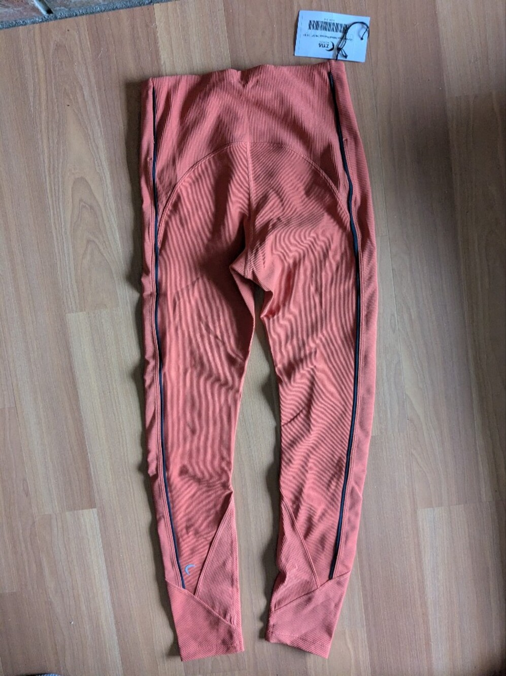 ZYIA Women's Coral Ribbed Active Leggings with Side Stripe